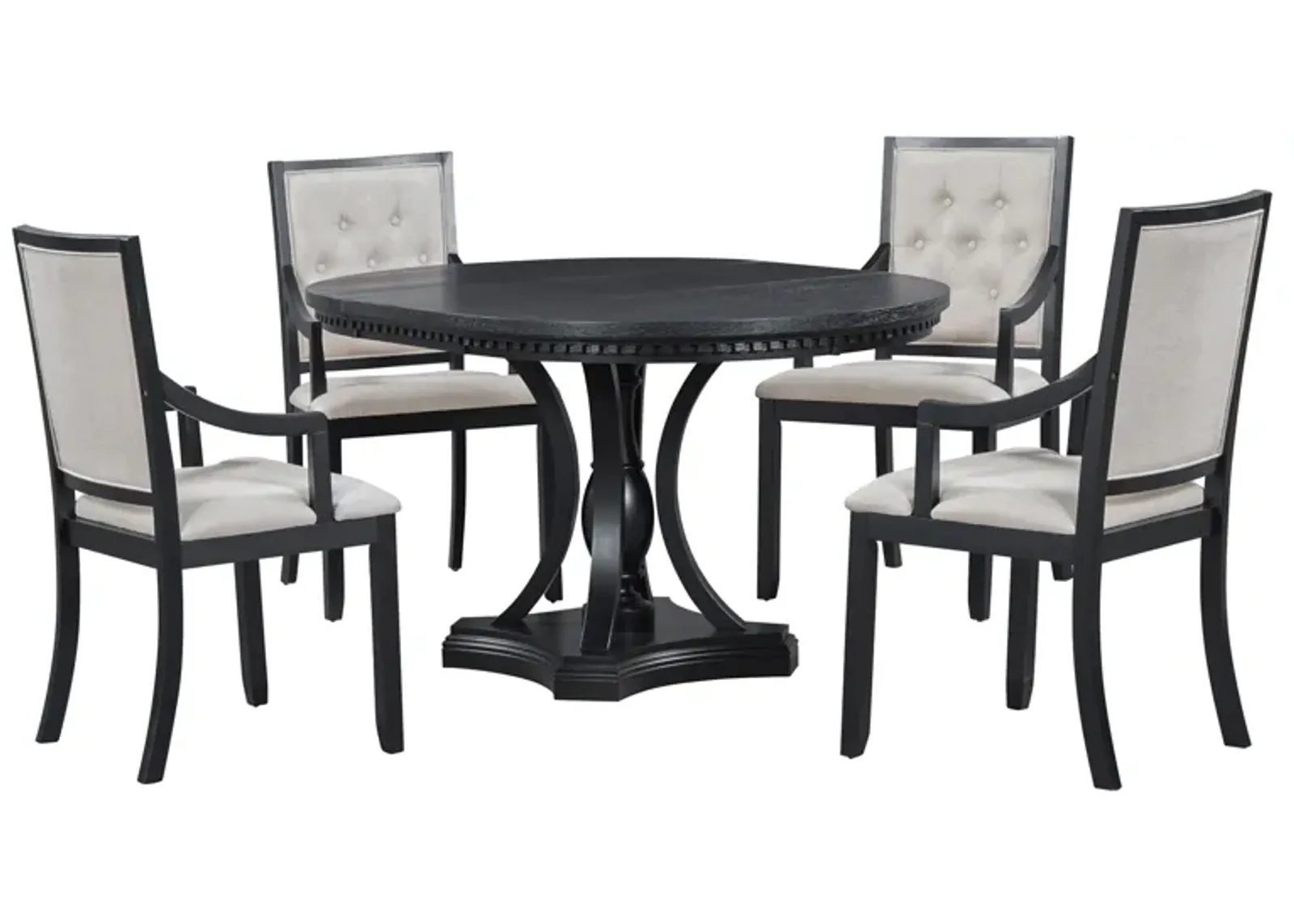 Merax Retro 5-piece Dining Round Table Set