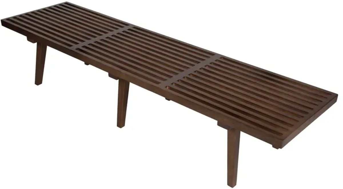 LeisureMod Mid-Century Inwood Platform Bench in Black- 6 Feet