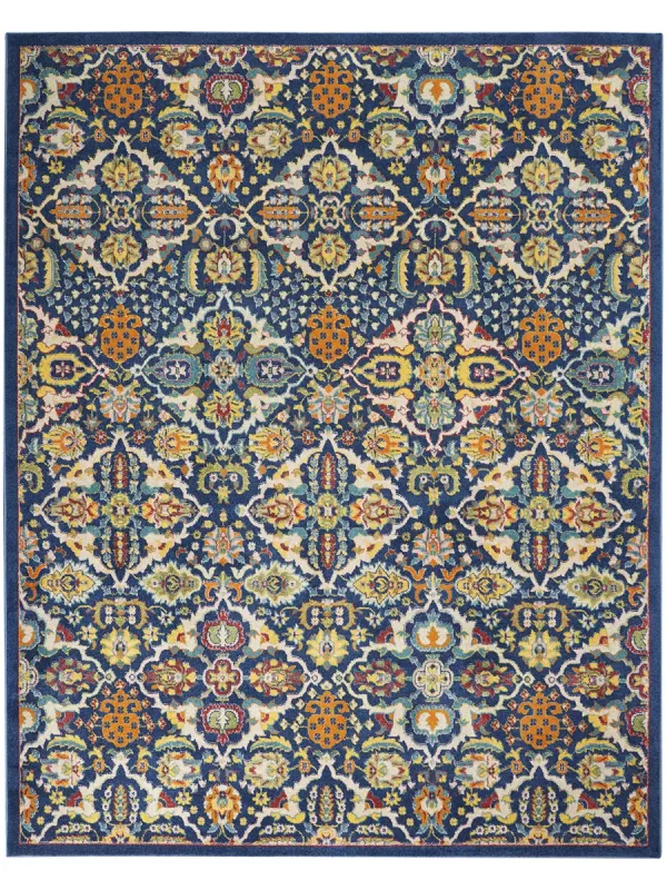 Allur ALR03 Navy/Multicolor 3' x 5' Rug