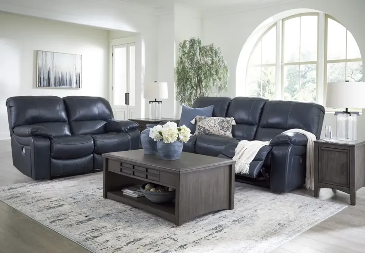 Leesworth Blue Power Reclining Sofa