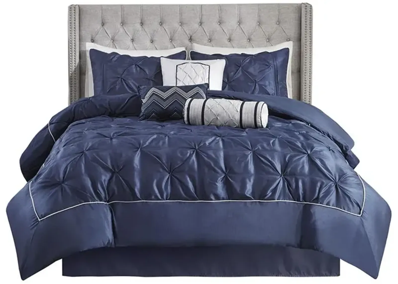 Belen Kox Royal Navy Tufted Comfort 7 Piece Bedding Set, Belen Kox