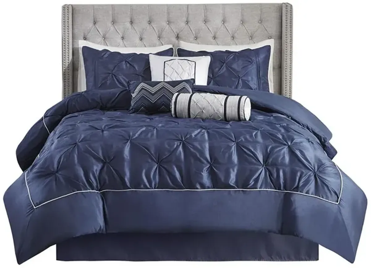 Belen Kox Royal Navy Tufted Comfort 7 Piece Bedding Set, Belen Kox