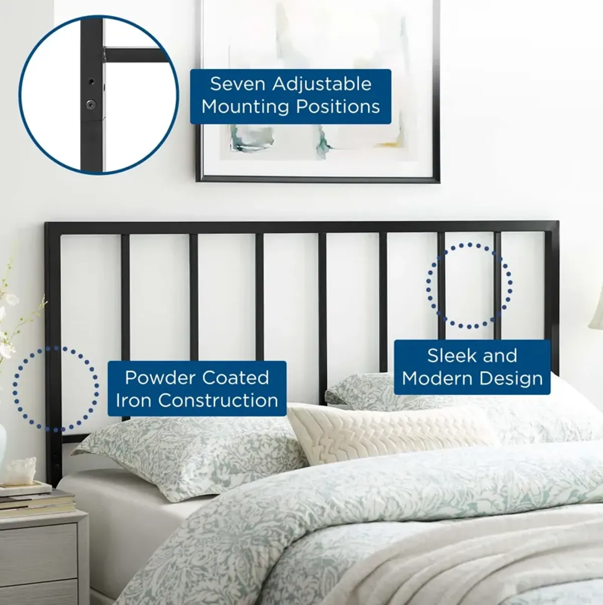 Modway - Tatum Full Metal Headboard