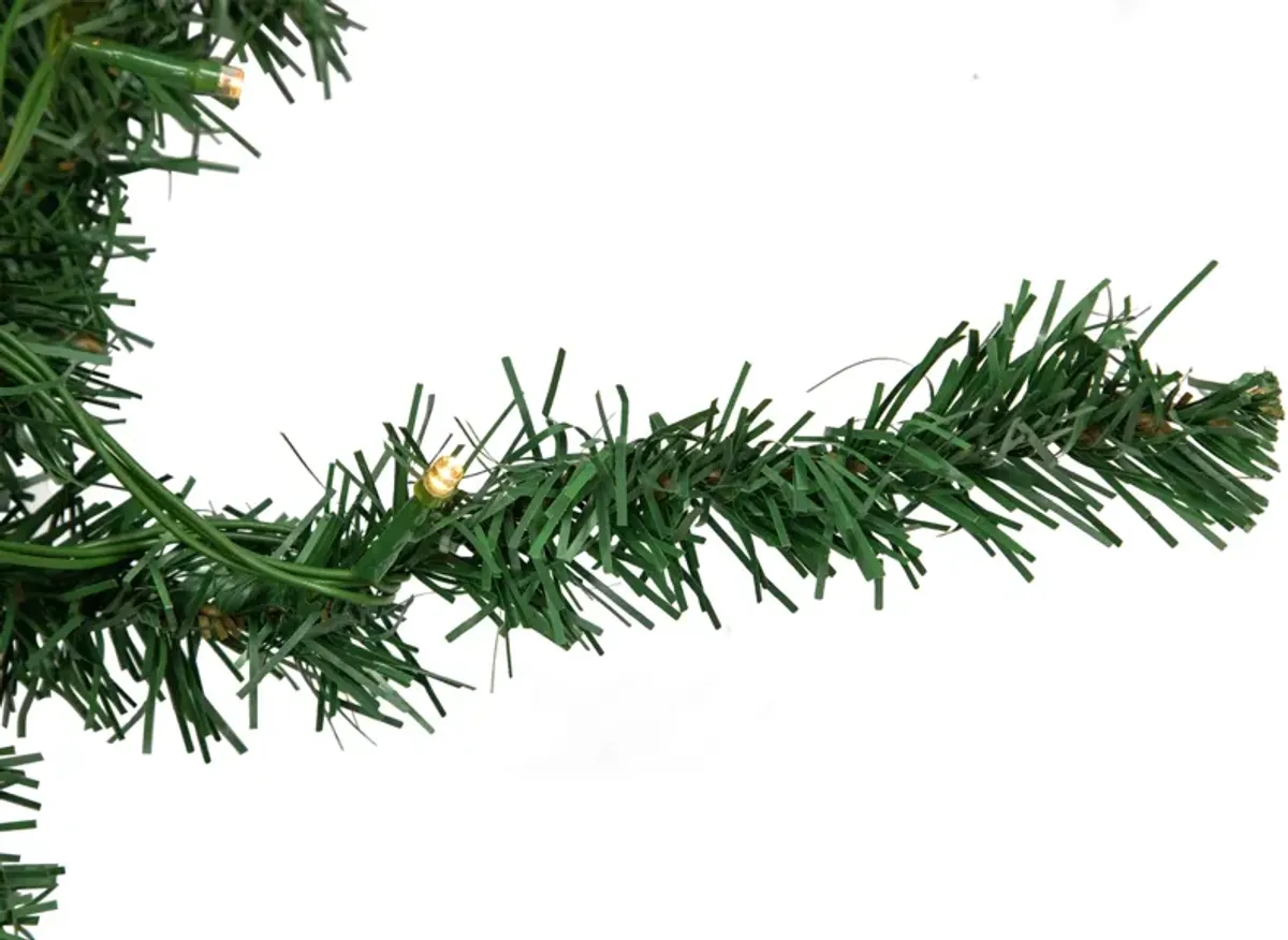 9' x 20" Pre-Lit Green Artificial Pine Christmas Garland  Warm White LED Lights