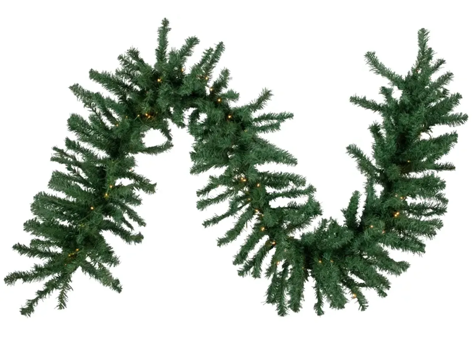 9' x 20" Pre-Lit Green Artificial Pine Christmas Garland  Warm White LED Lights