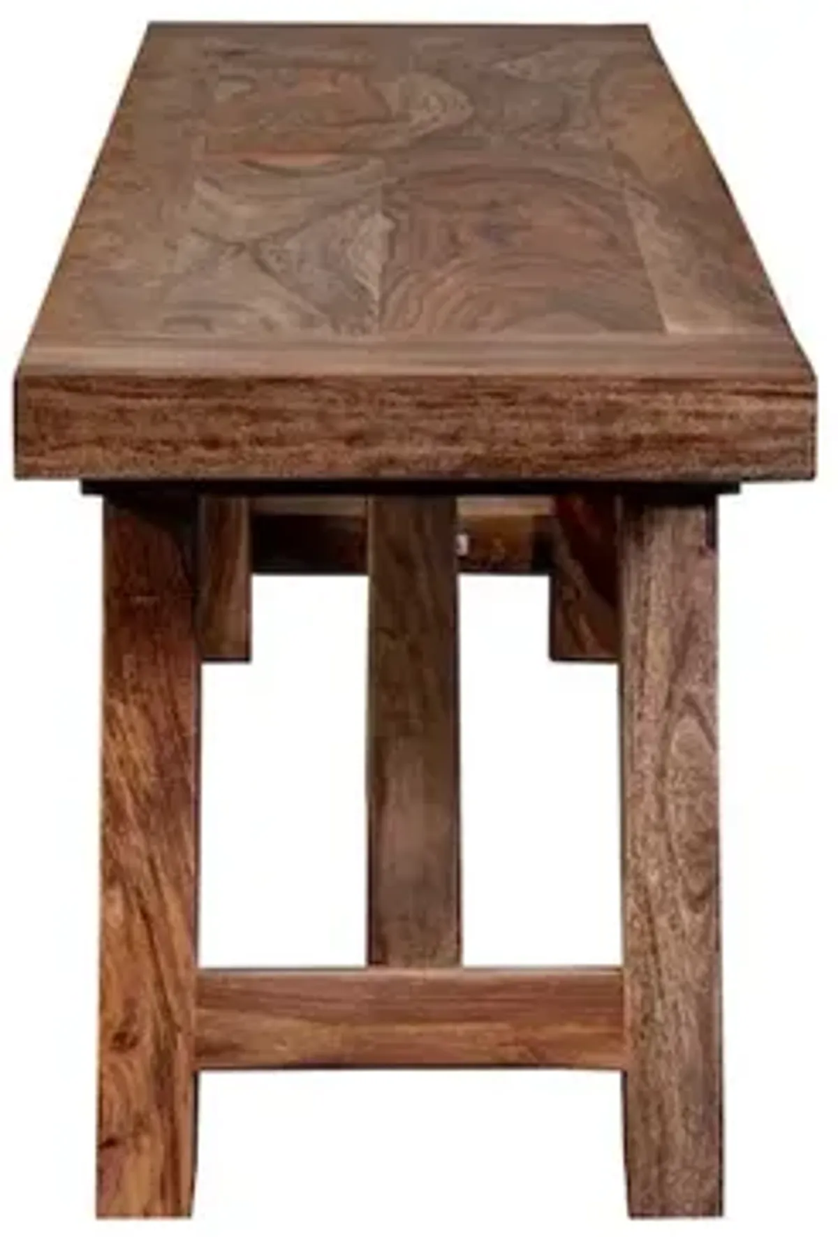 Porter Designs Kalispell Solid Sheesham Wood Dining Bench, Brown