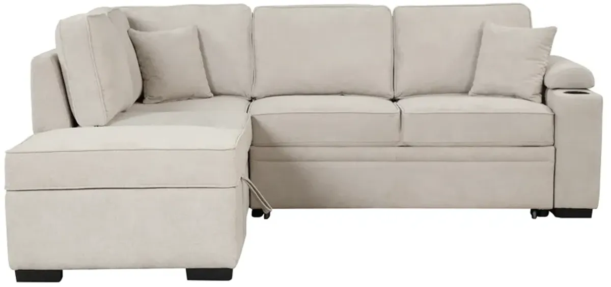 Merax 2 in 1 Pull Out Sofa Bed L Shape Couch