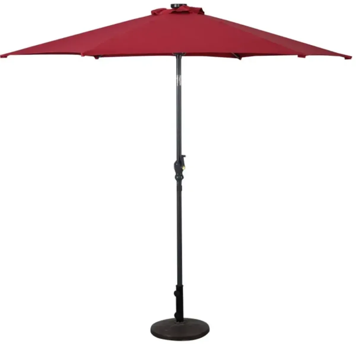 Hivvago 9 Feet Patio LED Solar Umbrella with Crank