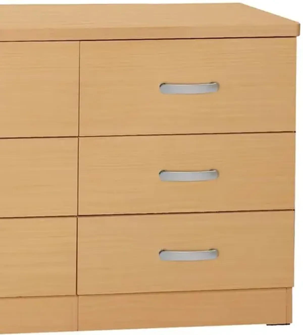 Better Home Products DD & PAM 6 Drawer Engineered Wood Bedroom Dresser in Beech