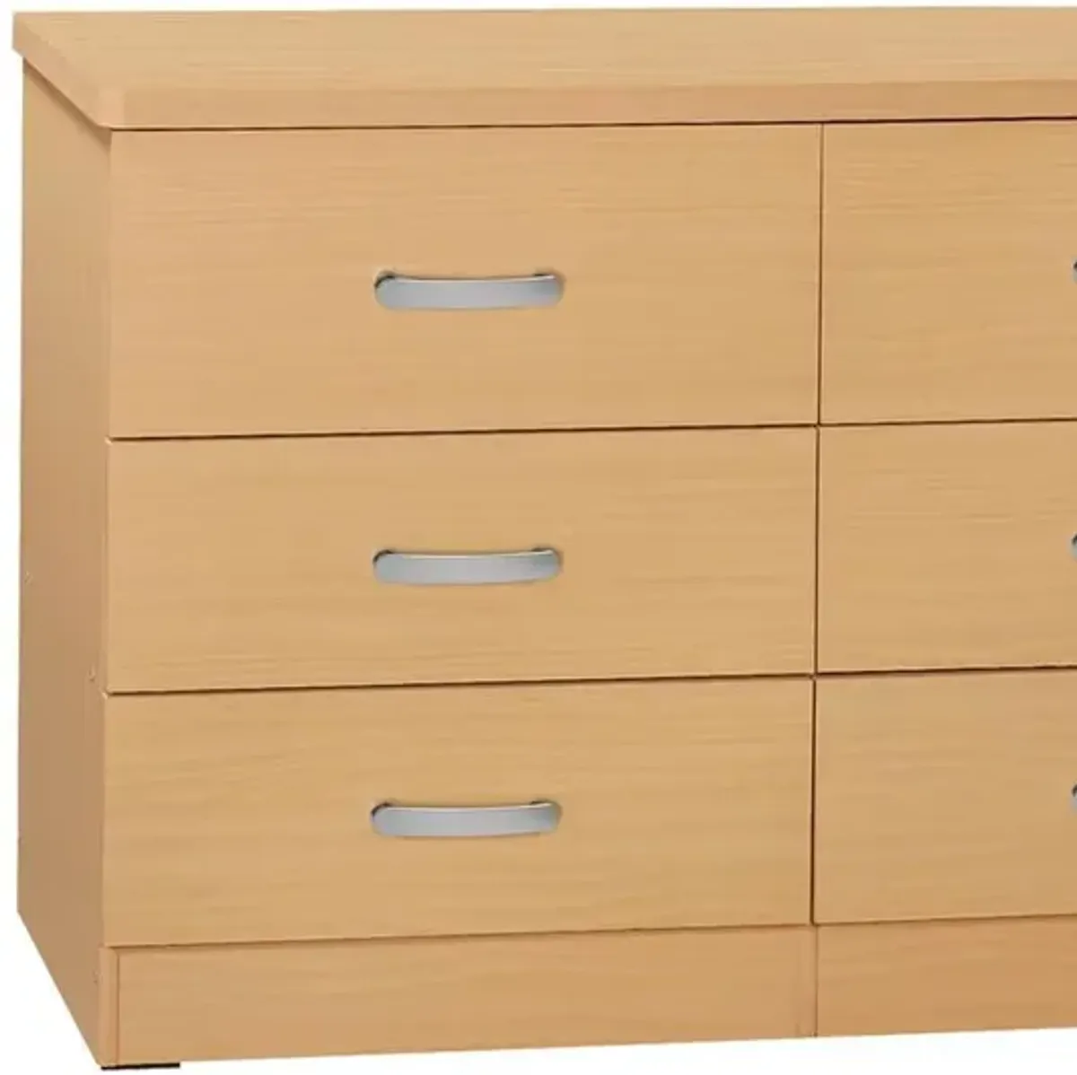 Better Home Products DD & PAM 6 Drawer Engineered Wood Bedroom Dresser in Beech