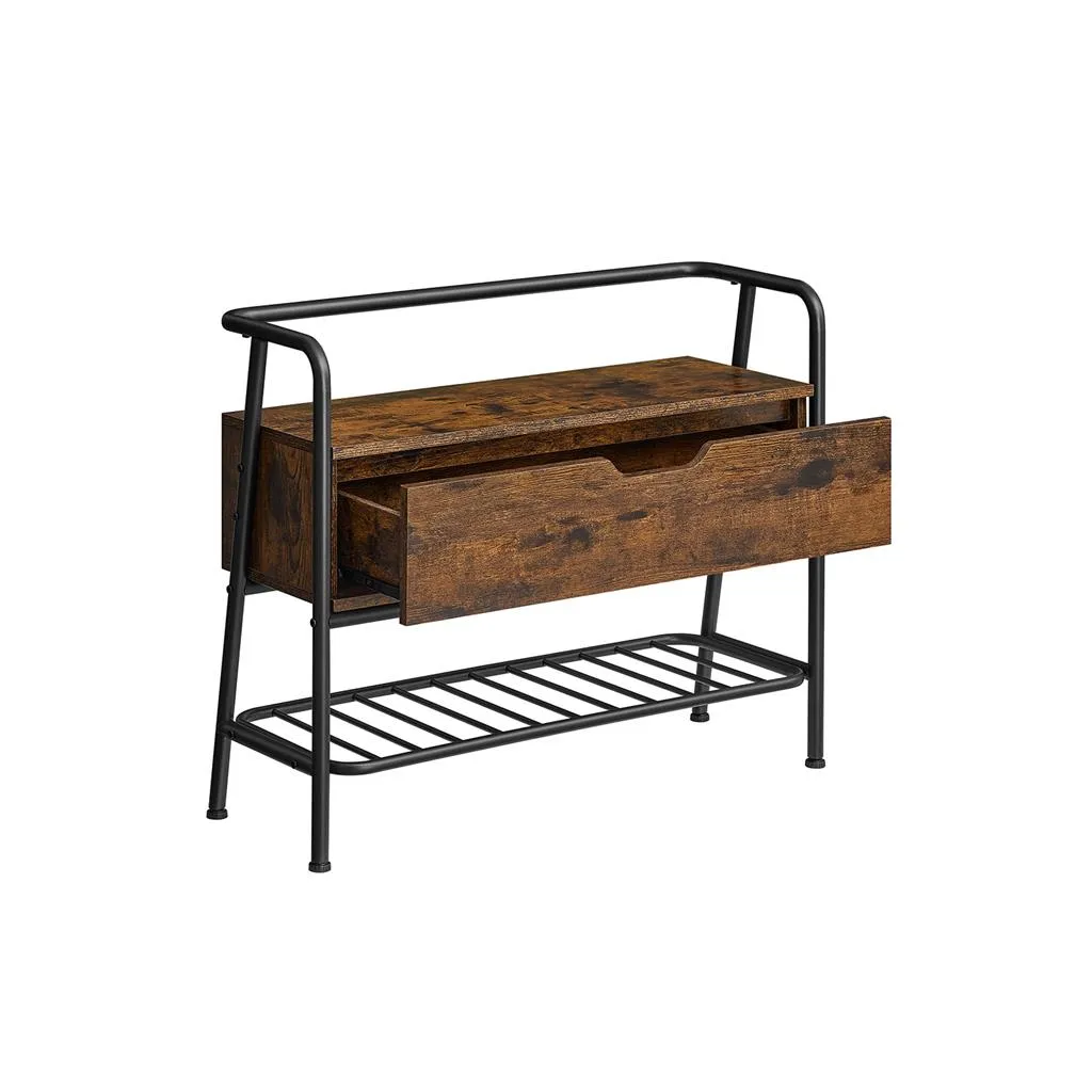 Shoe Storage Bench with Drawer for Convenient Footwear Organization and Seating