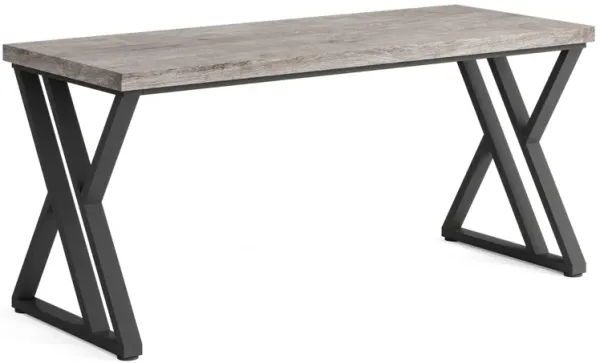 Writing Computer Desk, 55 inch Heavy Duty Study Desk with Z-Shaped Metal Leg, Modern Simple Home Office Computer Desk