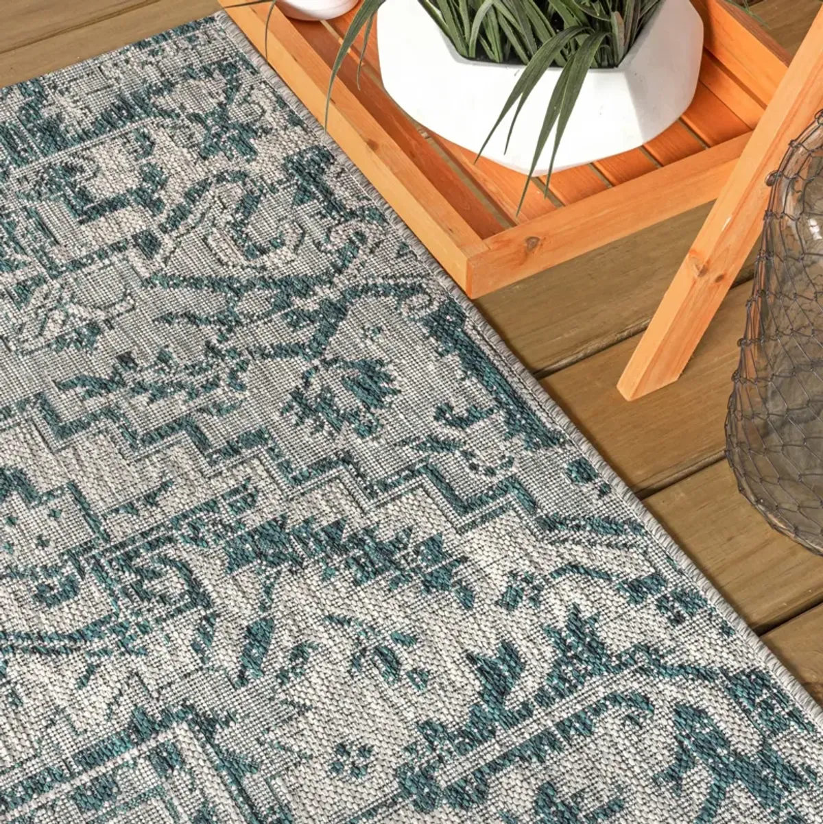 Estrella Bohemian Medallion Textured Weave Indoor/Outdoor Area Rug