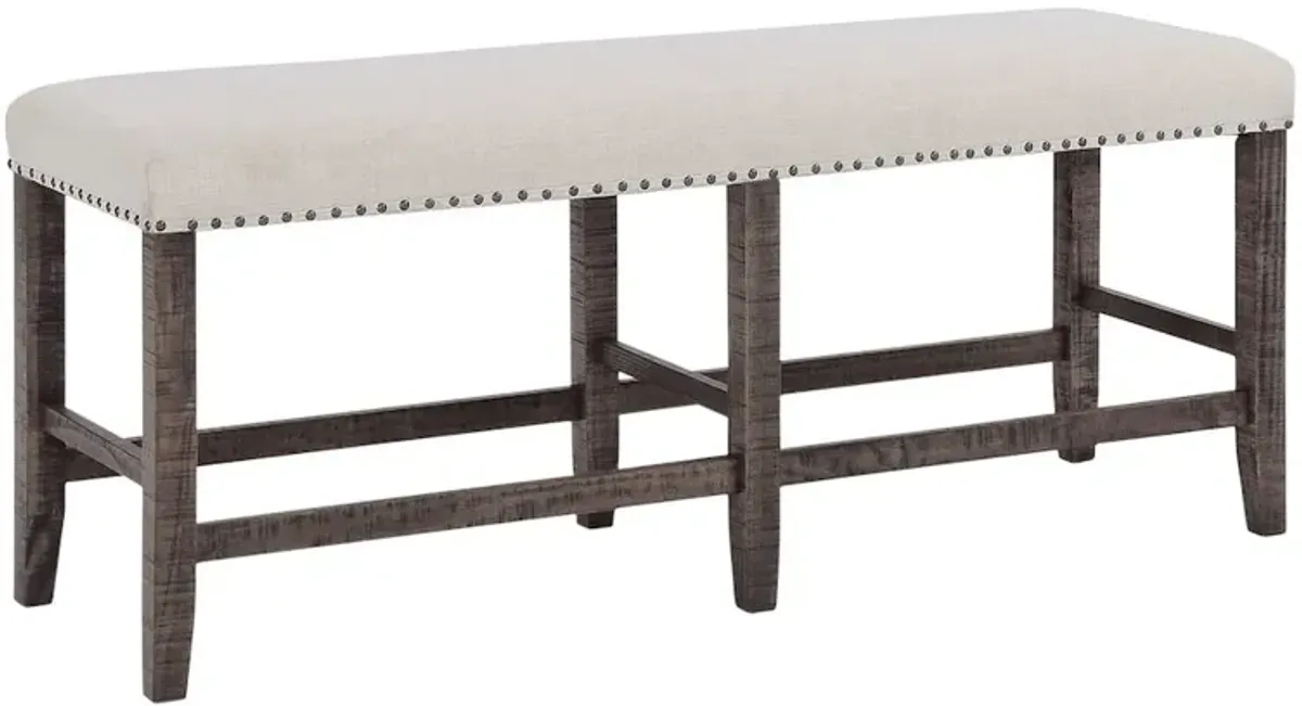 Jofran Willow Creek Distressed Solid Wood Counter Height Dining Bench