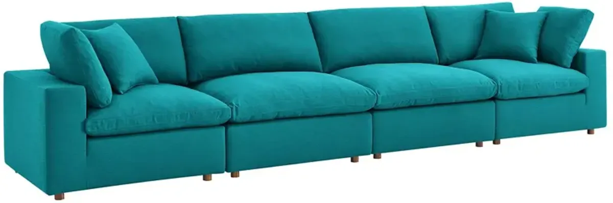 Commix Down Filled Overstuffed 4 Piece Sectional Sofa Set