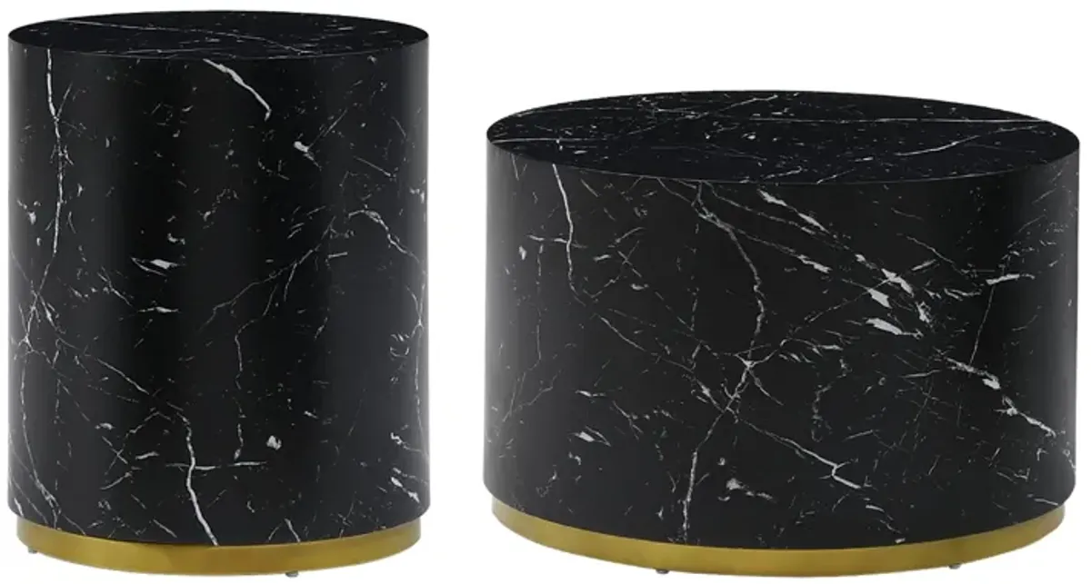 Marble Pattern Cocktail Table with Gold Metal Base - Stylish and Sturdy Furniture for Elegant Spaces