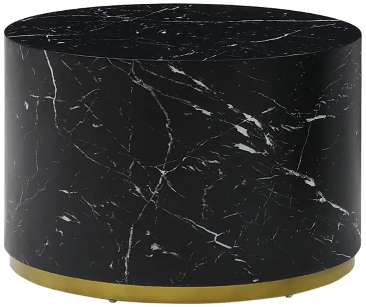 Marble Pattern Cocktail Table with Gold Metal Base - Stylish and Sturdy Furniture for Elegant Spaces