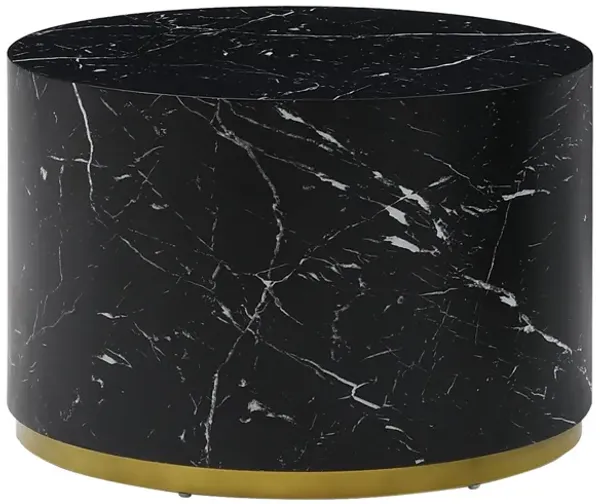 Marble Pattern Cocktail Table with Gold Metal Base - Stylish and Sturdy Furniture for Elegant Spaces