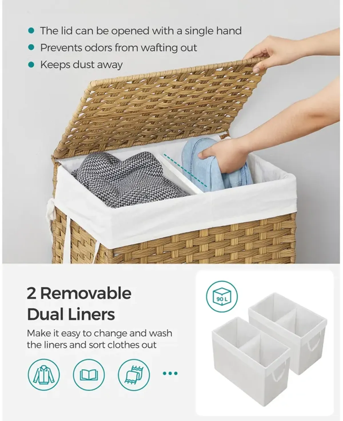 Laundry Hamper Durable and Stylish Design for Convenient Sorting