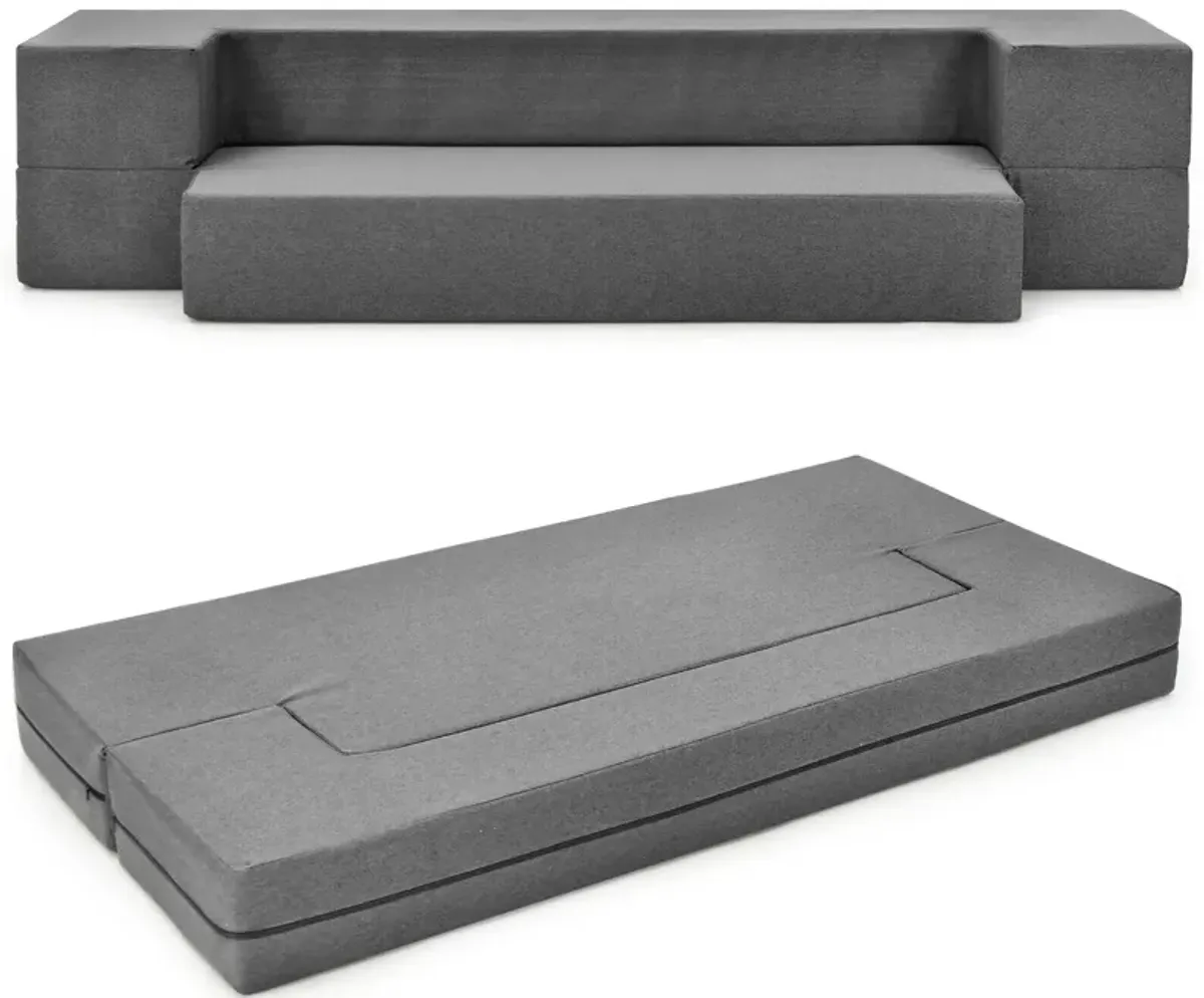 8 Inch Convertible Folding Sofa Bed with Washable Cover