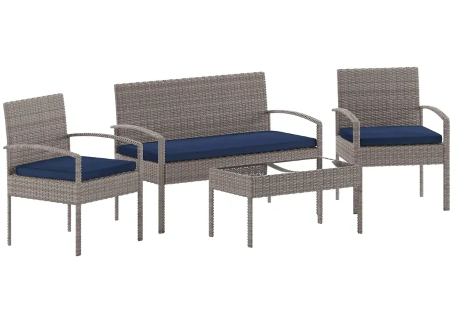 4PC Black Patio Set