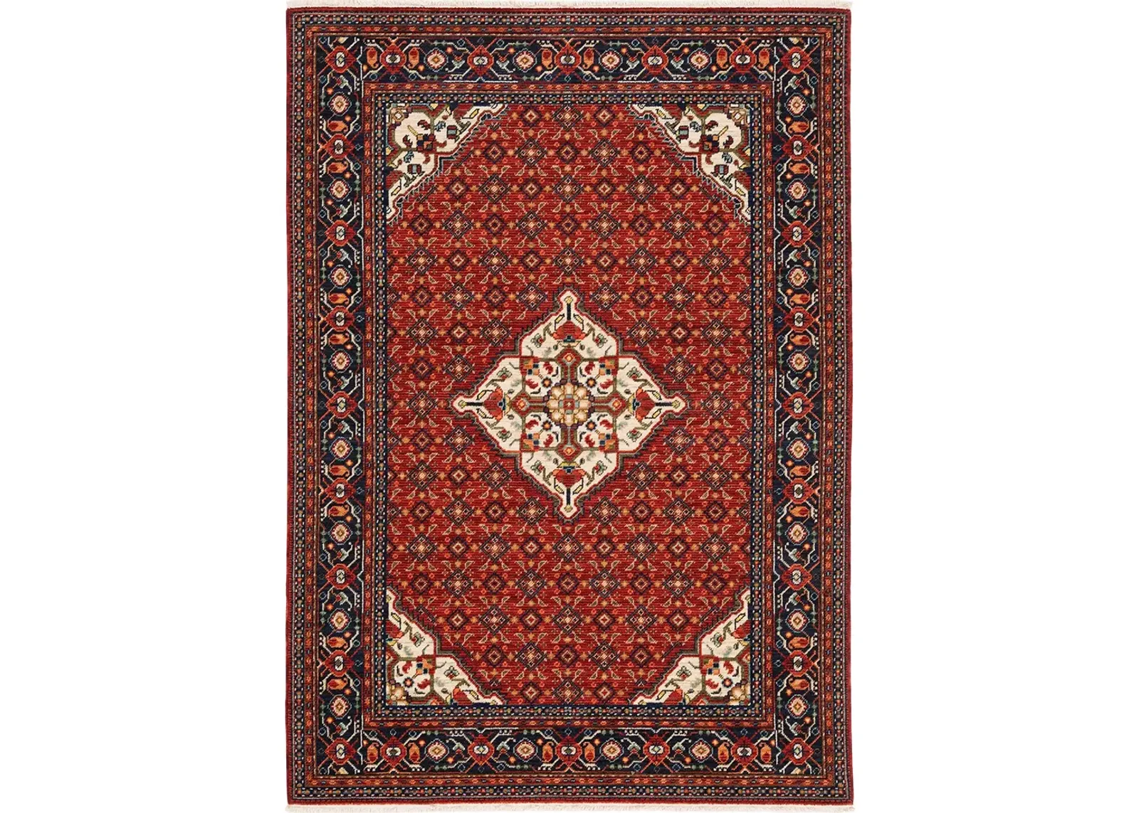 Lilihan 6'7" x 9'6" Red Rug