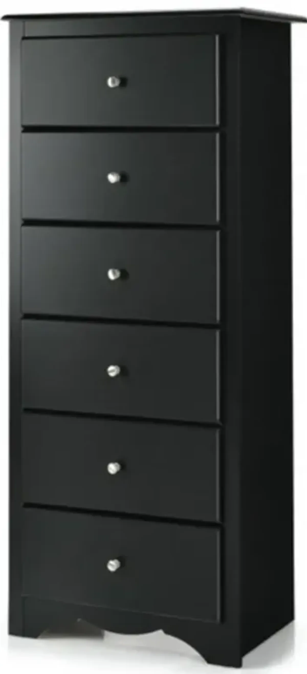 Modern 6-Drawer Tall Wood Dresser Chest for Bedroom Storage and Organization