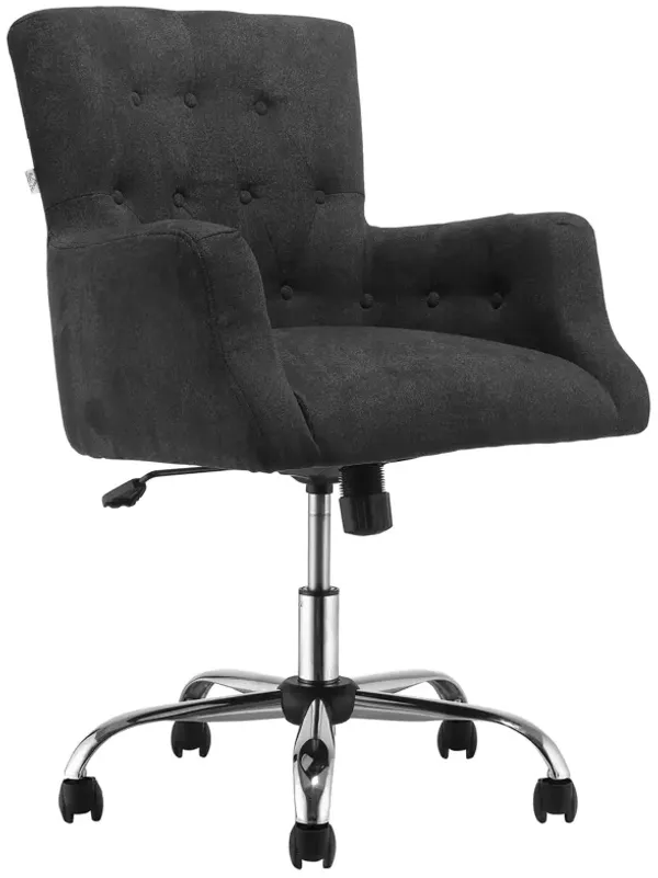 Black Home Office Chair: Mid Back Swivel Computer Chair for Study