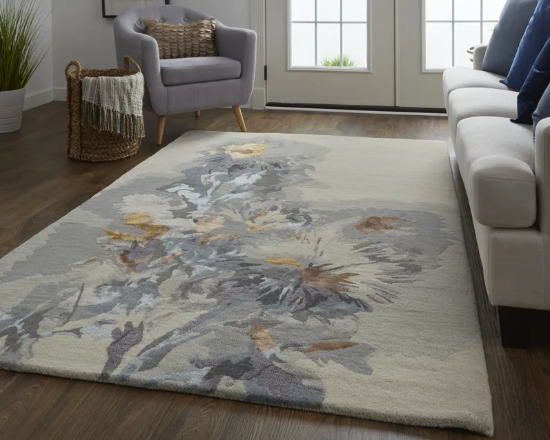 Dafney 8866F Gray/Blue/Orange 5' x 8' Rug