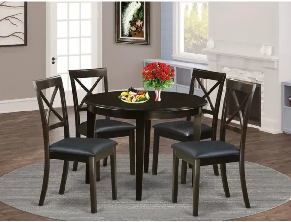 5 Pc small Kitchen Table and Chairs set-round Table and 4 Dining Chairs.