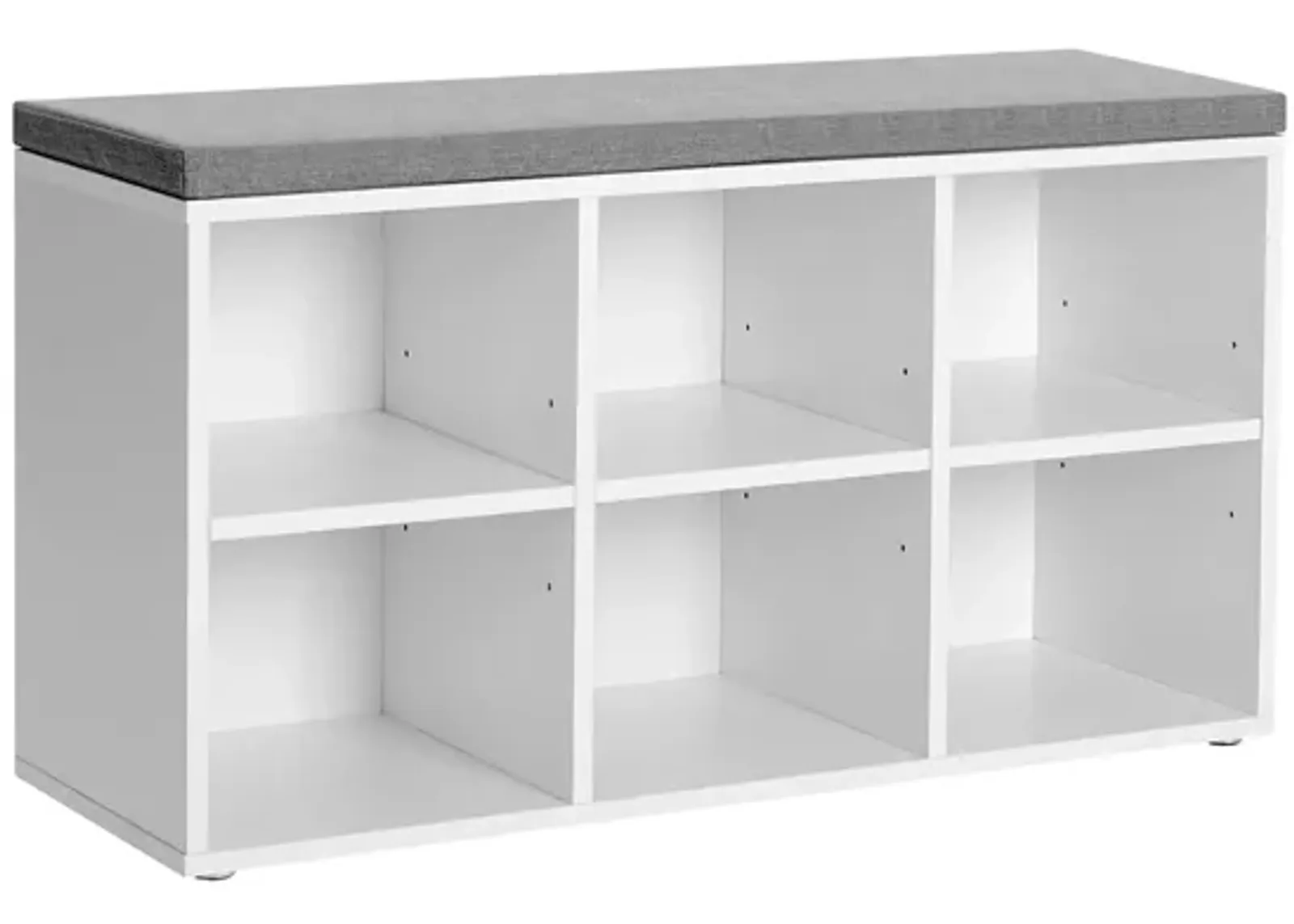 Shoe Bench with 6 Compartments and 3 Adjustable Shelves - Stylish Shoe Storage Organizer