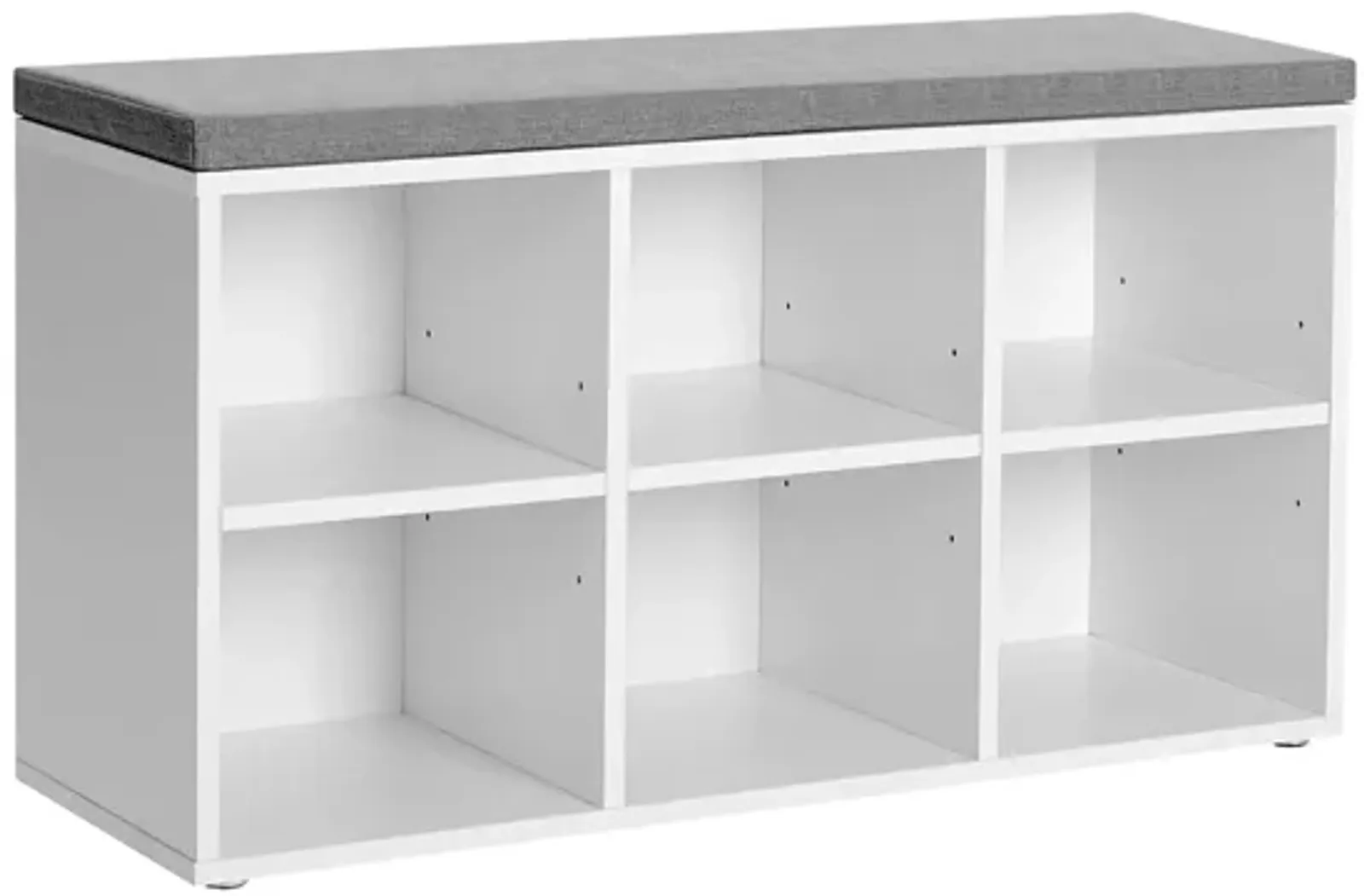 Shoe Bench with 6 Compartments and 3 Adjustable Shelves - Stylish Shoe Storage Organizer