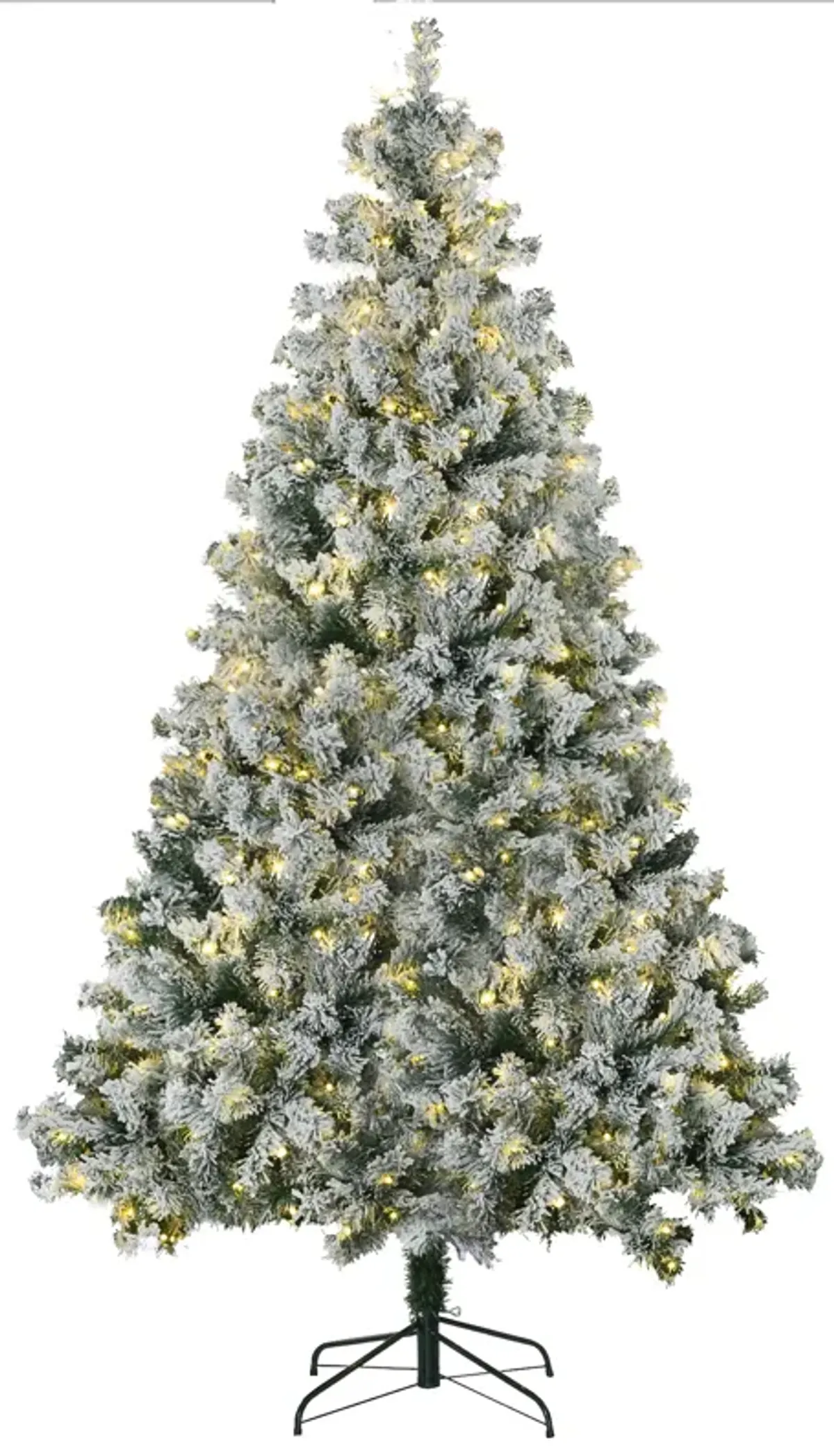 7.5ft Prelit Pencil Artificial Christmas Tree with Snow Flocked Branches Lights