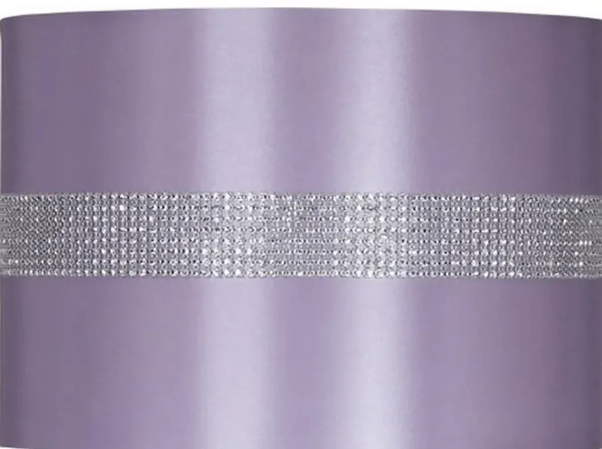 Acrylic and Metal Base Table Lamp with Fabric Shade, Purple-Benzara