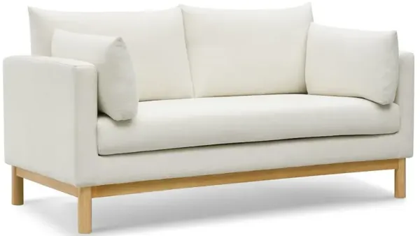 Meridian Furniture Langham Cream Linen Textured Fabric Loveseat