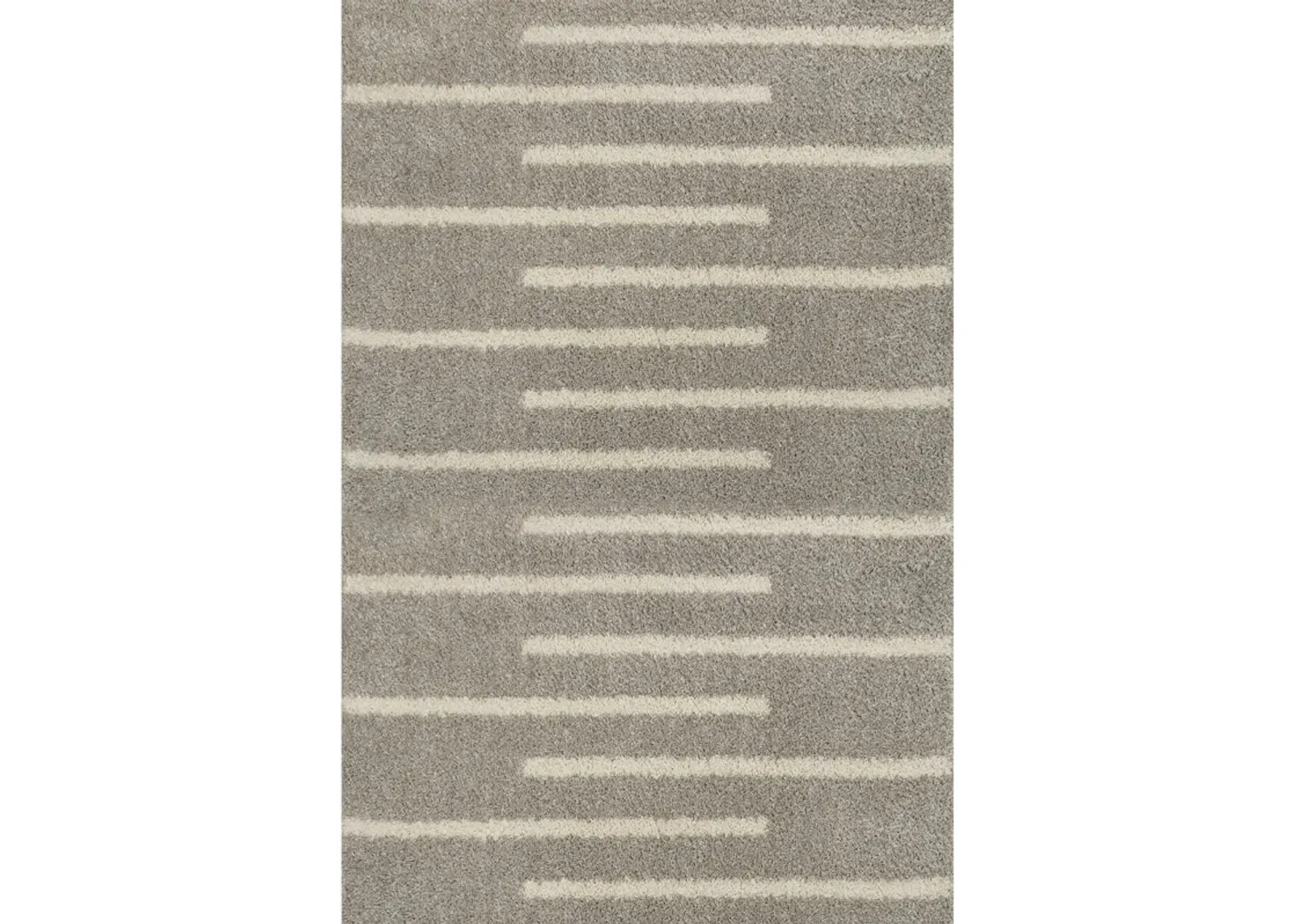 Alaro Berber Stripe Shag Gray/Ivory Rug