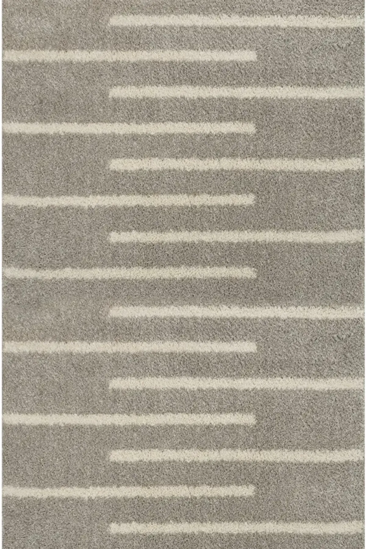 Alaro Berber Stripe Shag Gray/Ivory Rug