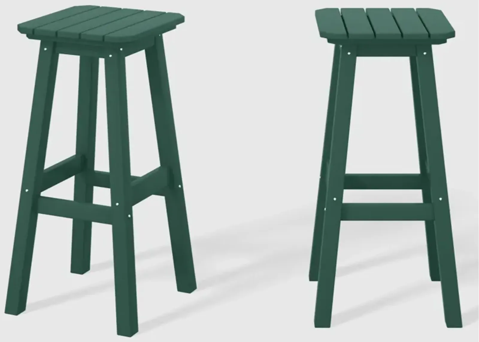 WestinTrends 29" HDPE Outdoor Patio Square Bar Stools (Set of 2)