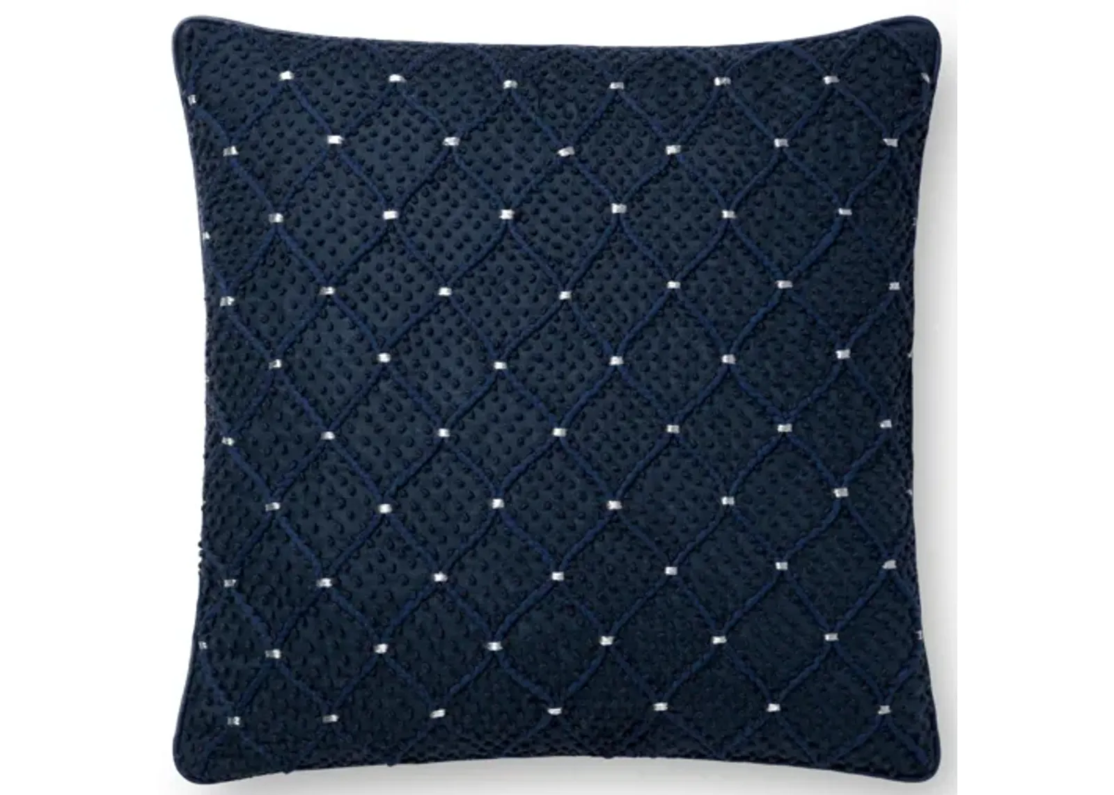 P0675 Navy/Silver 18"x18" Poly Pillow