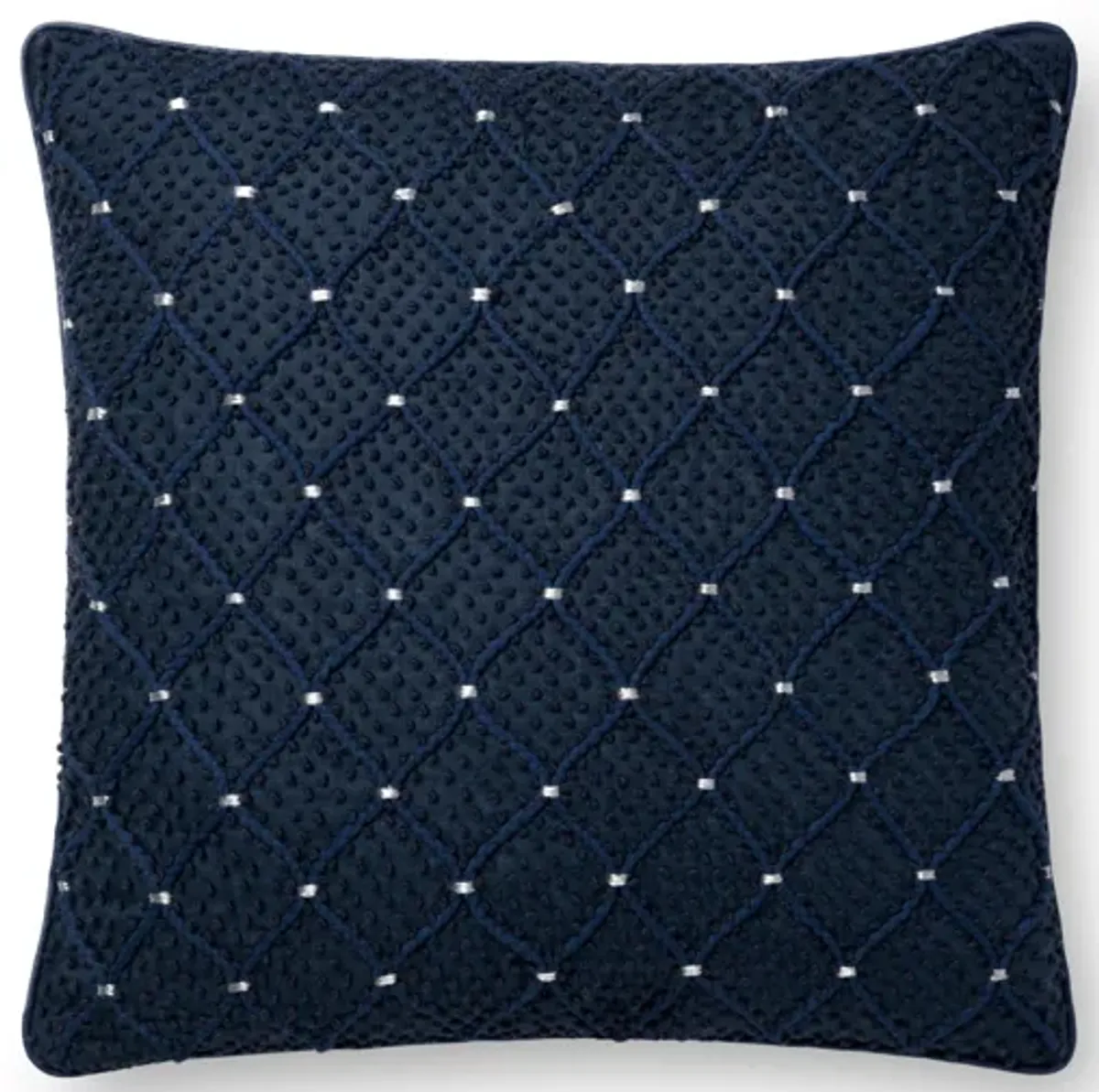 P0675 Navy/Silver 18"x18" Poly Pillow