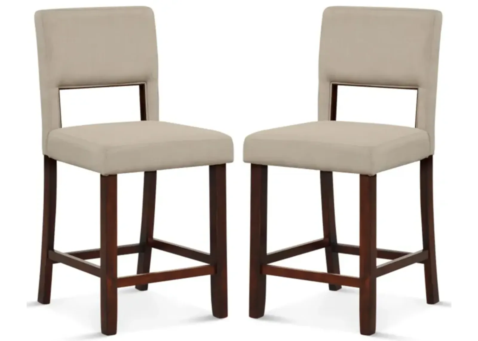 Hivvago 2 Piece Bar Chair Set with Hollowed Back and Rubber Wood Legs