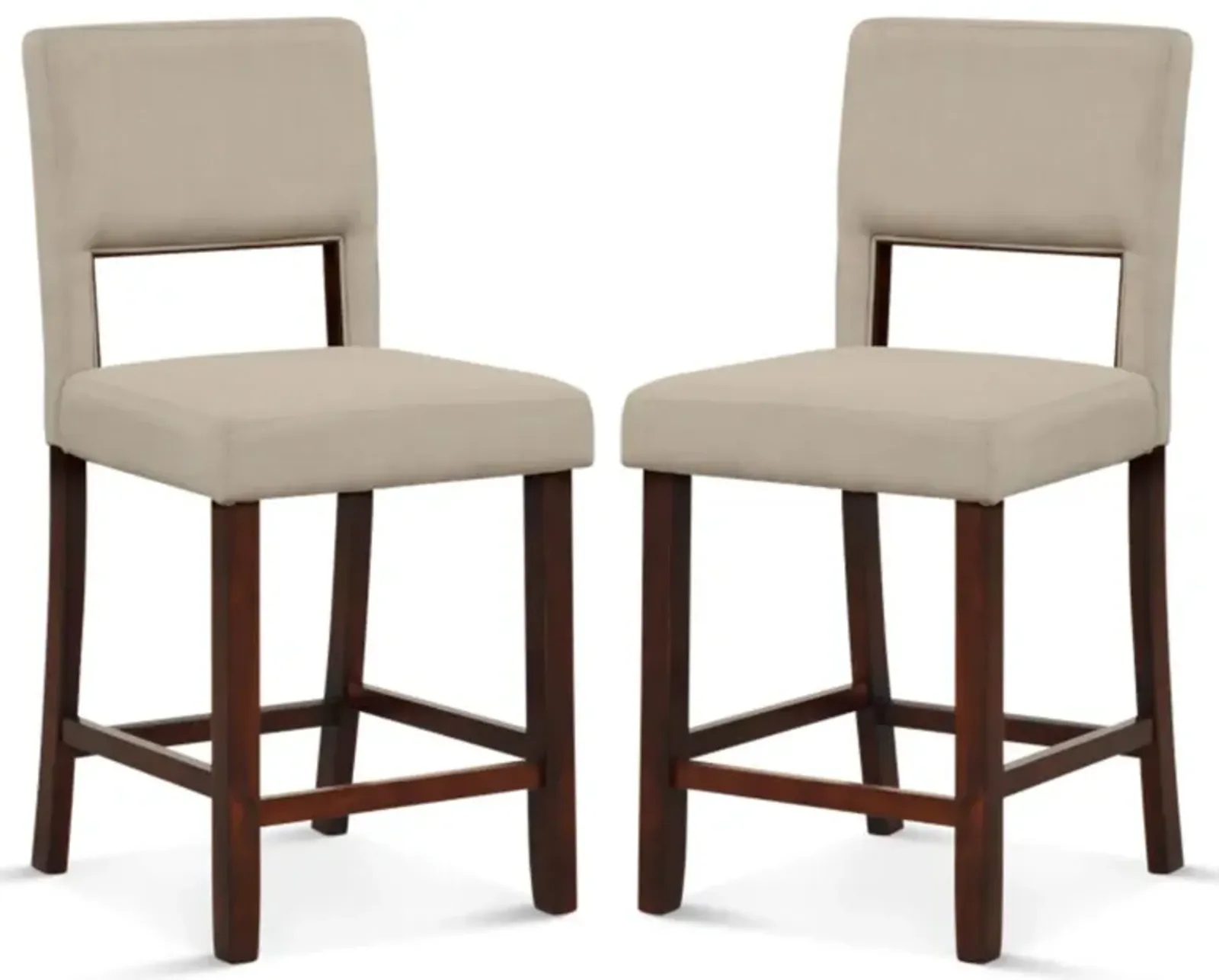 Hivvago 2 Piece Bar Chair Set with Hollowed Back and Rubber Wood Legs