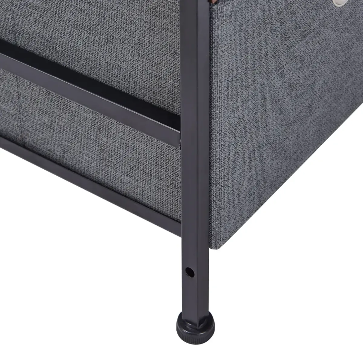 Modern Nightstand End/Side Table with Shelf and Fabric Storage Drawer