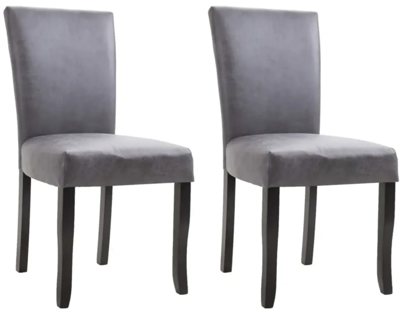 vidaXL Dining Chairs 2 pcs Gray Faux Suede Leather