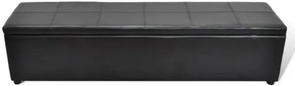 Black Storage Bench Large Size