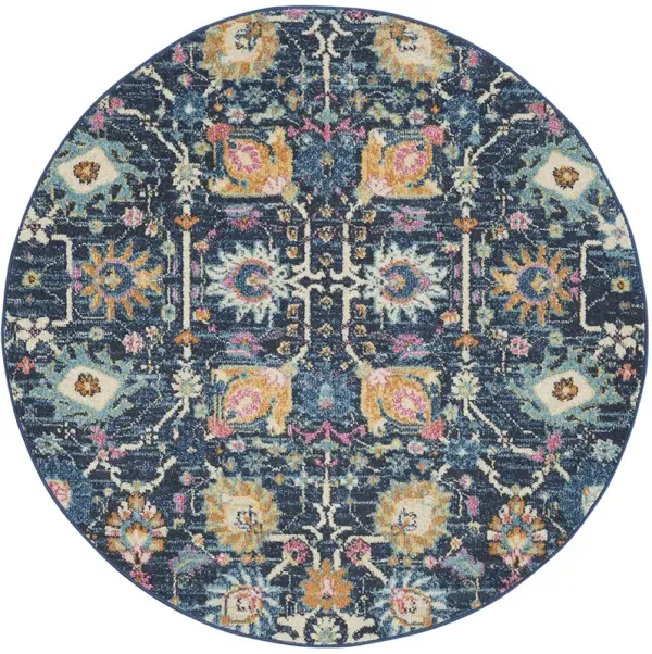 Passion PSN01 Navy 4' x Round Rug