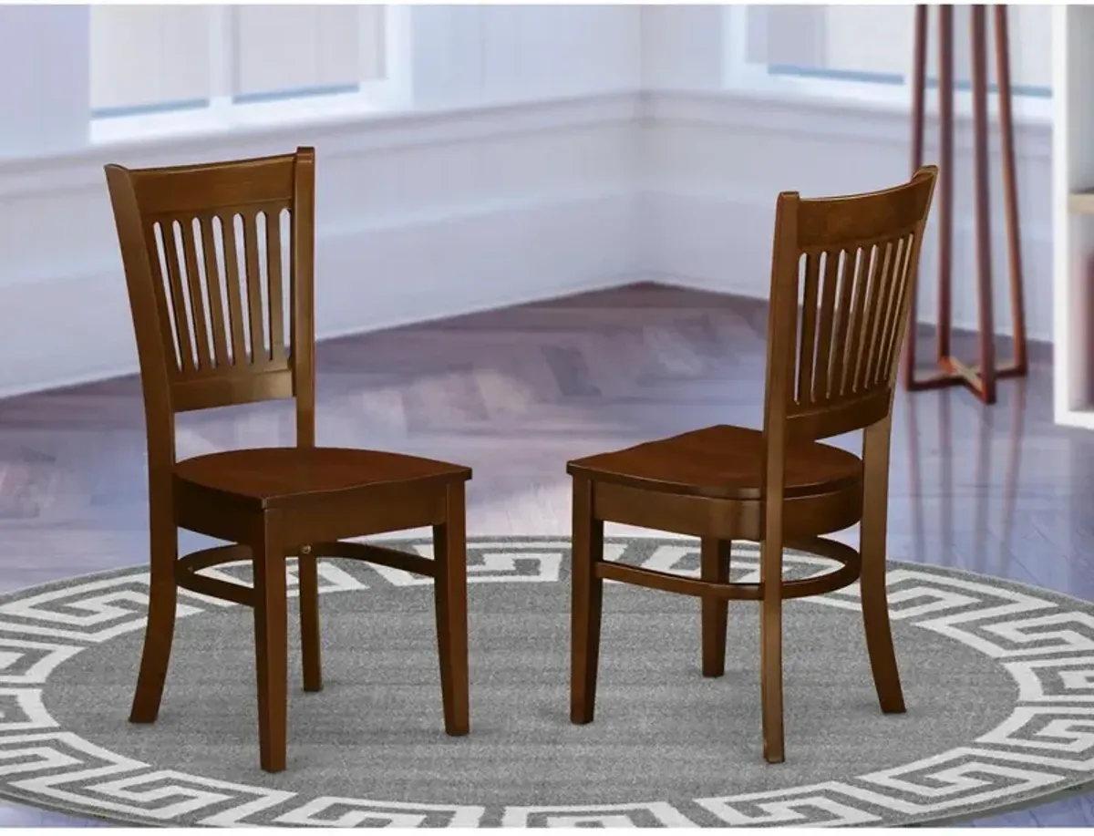 Vancouver Wood Seat Dining Chairs in Espresso Finish, Set of 2