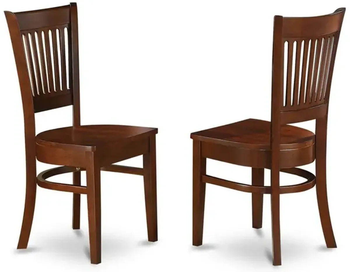 Vancouver Wood Seat Dining Chairs in Espresso Finish, Set of 2