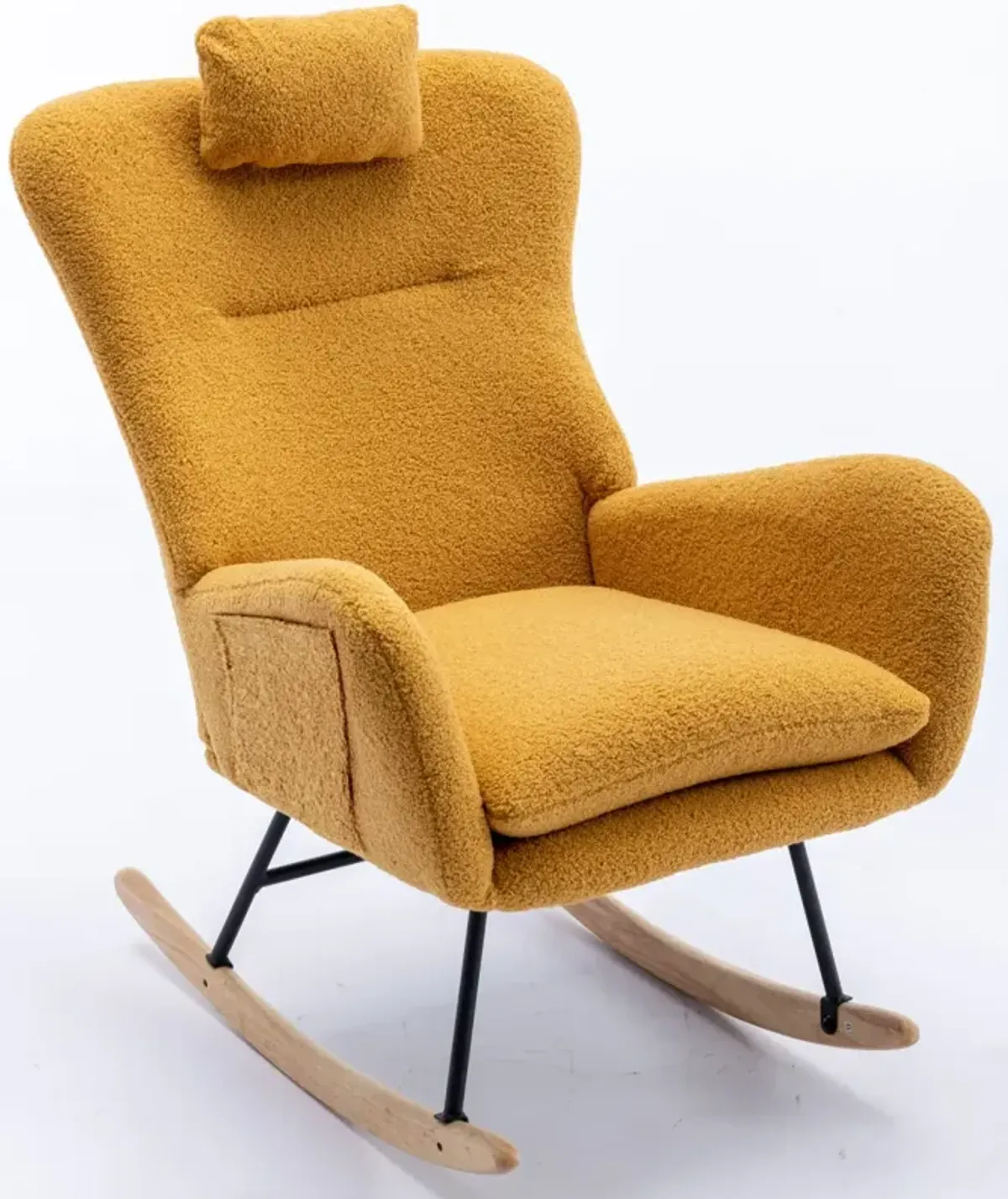 Soft Velvet Rocking Chair for Nursery, Living Room or Balcony