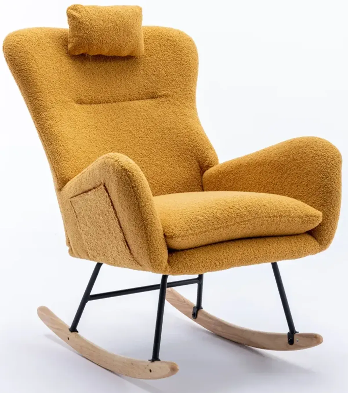 Soft Velvet Rocking Chair for Nursery, Living Room or Balcony